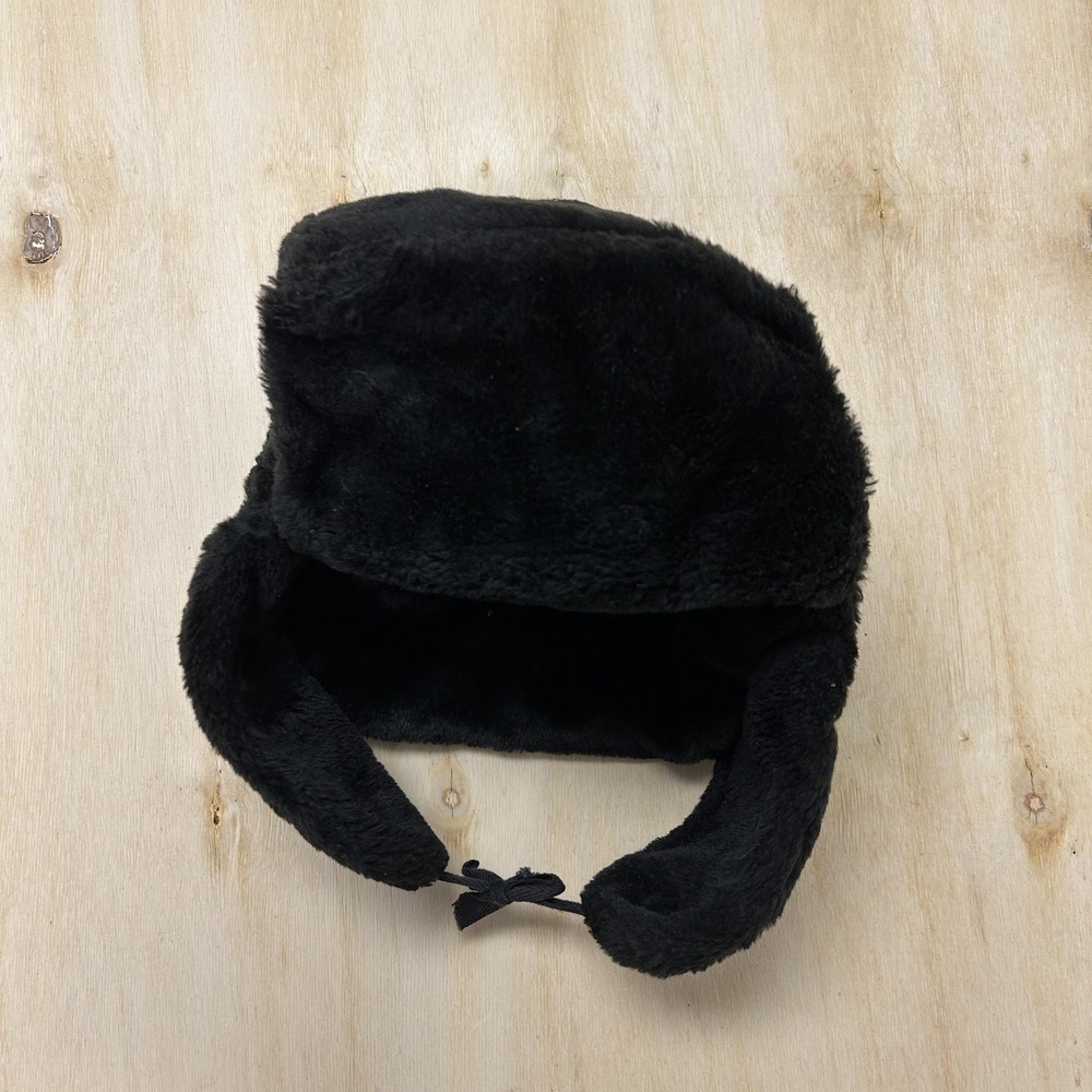 Vitebsk Fur Factory Hat Trapper Mens One Size Black Faux Fur Ear Flap Russian